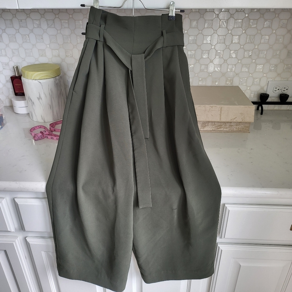 COS Olive Green Wide Leg Pants